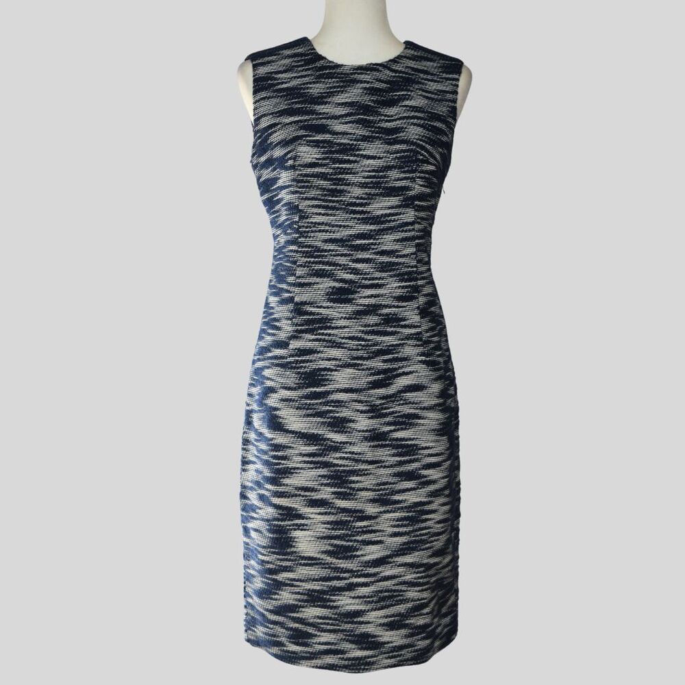 MILLY Women's Tweed Dress Blue & White Size 6
